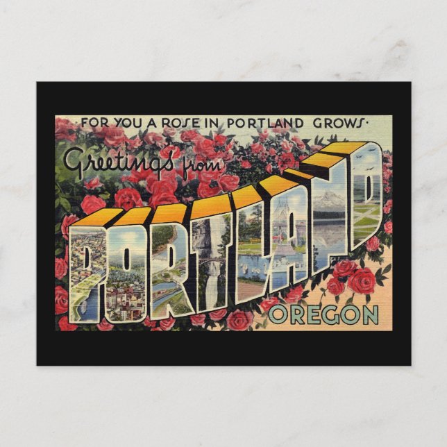 Cartão Postal Saudações de Portland Oregon (Frente)