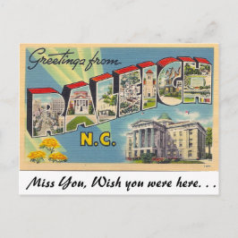 Cartão Postal Saudações de Raleigh, Carolina do Norte