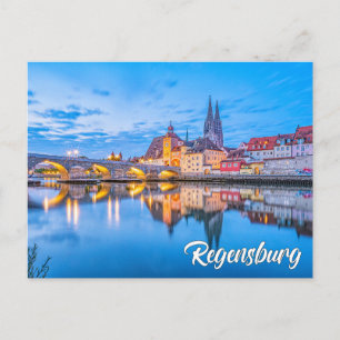 Cartão Postal Saudações de Regensburg, Alemanha