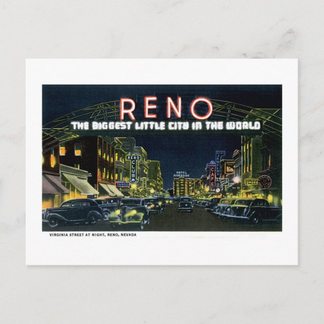 Cartão Postal Saudações de Reno, Nevada! (Frente)