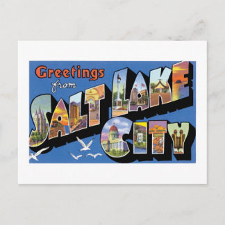 Cartão Postal Saudações de Salt Lake City! Vintage & Retro!
