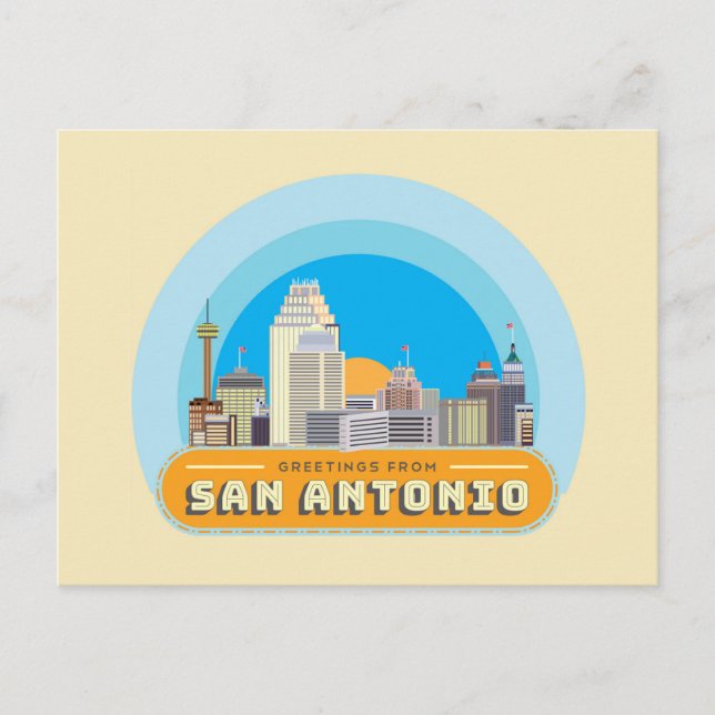 Cartão Postal Saudações De San Antonio Texas EUA (Frente)