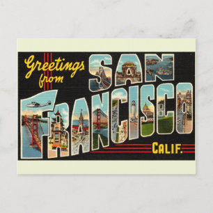 Cartão Postal Saudações de San Francisco Ca. Cartão-postal de vi