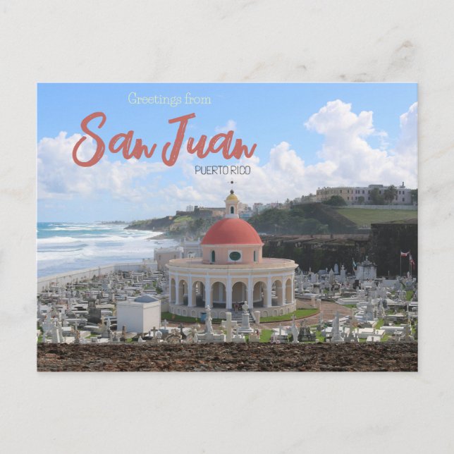 Cartão Postal Saudações de San Juan Porto Rico (Frente)