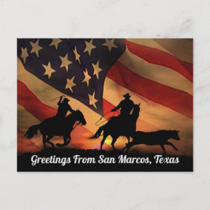 Cartão Postal Saudações De San Marcos, Texas
