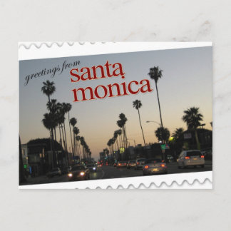 Cartão Postal Saudações de Santa Mônica, Califórnia