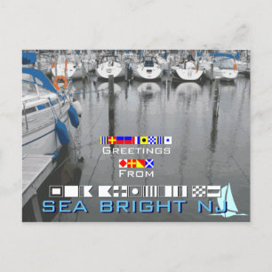 Cartão Postal Saudações de Sea Bright NJ New Jersey