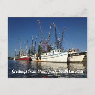 Cartão Postal Saudações De Shem Creek, Carolina Do Sul