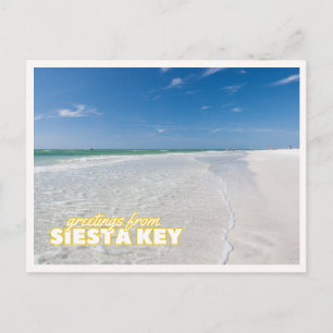 Cartão Postal Saudações de Siesta Key Florida Beach Vintage