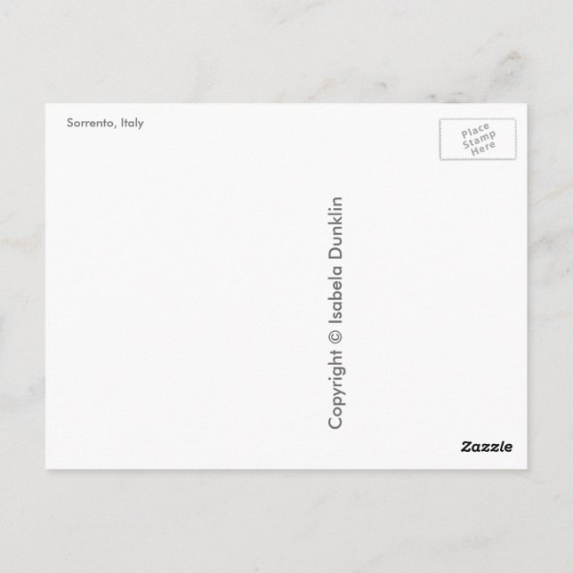 Cartão Postal Saudações de Sorrento, Itália (Verso)