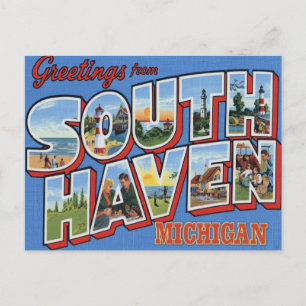 Cartão Postal Saudações de South Haven Michigan