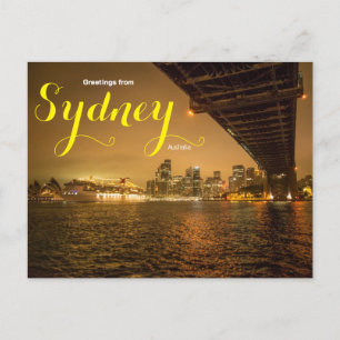 Cartão Postal Saudações de Sydney Austrália Postcard de Cruzeiro