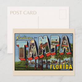 Cartão Postal Saudações de Tampa Flórida Cartão-postal Antigo