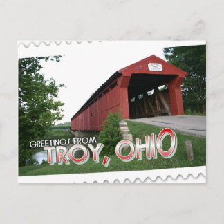 Cartão Postal Saudações de Troy, Ohio