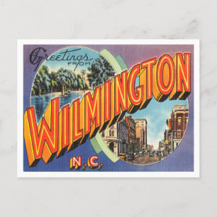 Cartão Postal Saudações de Wilmington, Viagem da Carolina do Nor
