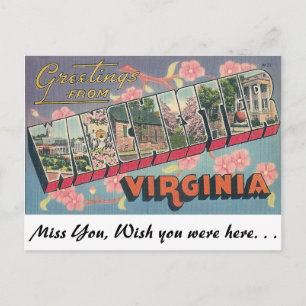 Cartão Postal Saudações de Winchester, Virgínia