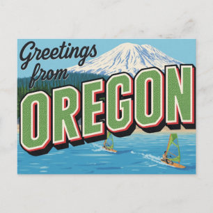 Cartão Postal Saudações de Windsurfing da Montanha de Oregon
