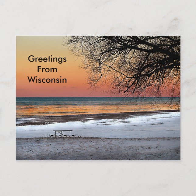 Cartão Postal Saudações De Wisconsin (Frente)