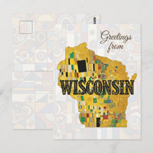 Cartão Postal Saudações de Wisconsin