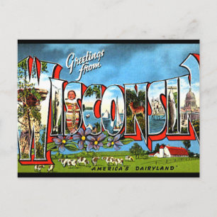 Cartão Postal Saudações de Wisconsin