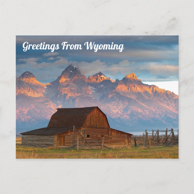 Cartão Postal Saudações de Wyoming (Frente)