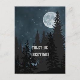 Cartão Postal Saudações de Yuletide - Yule Moon