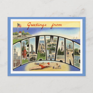 Cartão Postal Saudações Delaware Dos Estados Unidos
