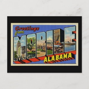 Cartão Postal Saudações do Alabama móvel