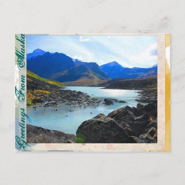 Cartão Postal Saudações Do Alasca - Sinfônica Lago Postcard (Frente)