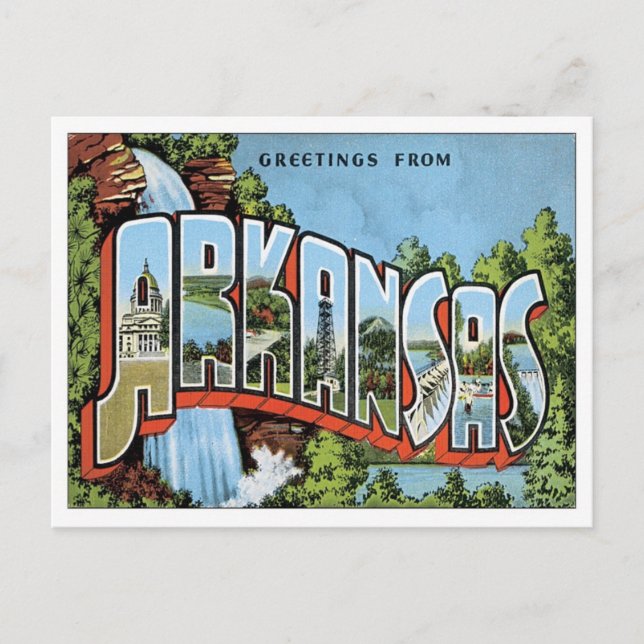 Cartão Postal Saudações Do Arkansas (Frente)