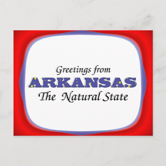 Cartão Postal Saudações do Arkansas (Frente)