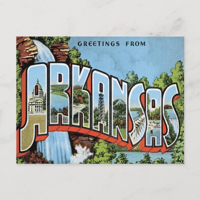 Cartão Postal Saudações Do Arkansas (Frente)