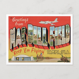 Cartão Postal Saudações do Campo Mac Dill, Tampa, Flórida