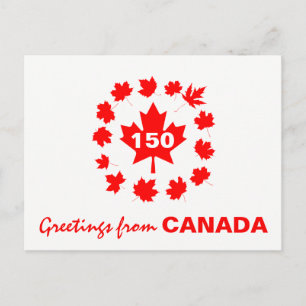 Cartão Postal Saudações do Canadá personalizáveis