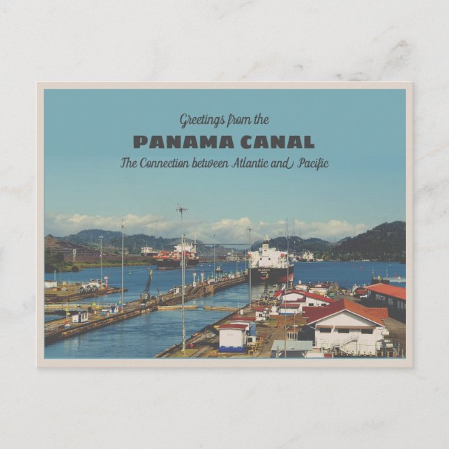 Cartão Postal Saudações do Canal do Panamá (Frente)