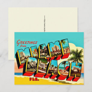 Cartão Postal Saudações do cartão-postal de Miami Beach