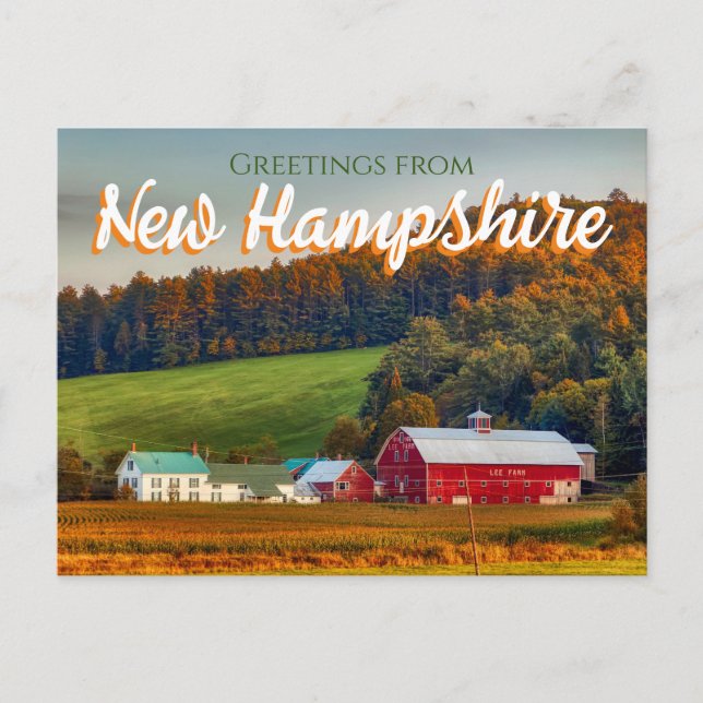 Cartão Postal Saudações do Cartão-postal de New Hampshire (Frente)