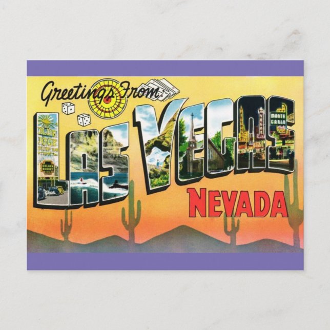 Cartão Postal Saudações do Cartão-postal Viagem de Las Vegas (Frente)
