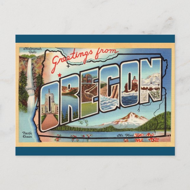 Cartão Postal Saudações do Cartão-postal Viagem do Oregon (Frente)