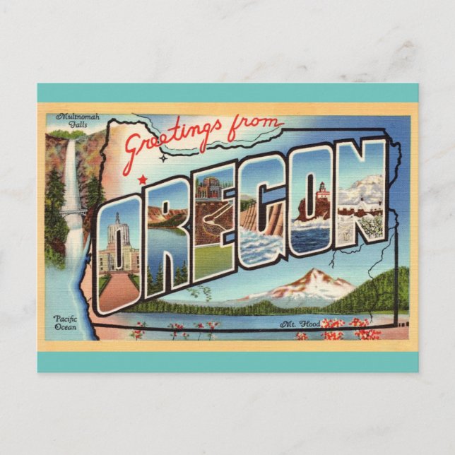 Cartão Postal Saudações do Cartão-postal Viagem do Oregon (Frente)