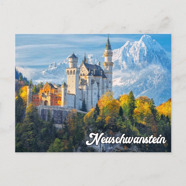 Cartão Postal Saudações Do Castelo Neuschwanstein, Alemanha (Frente)