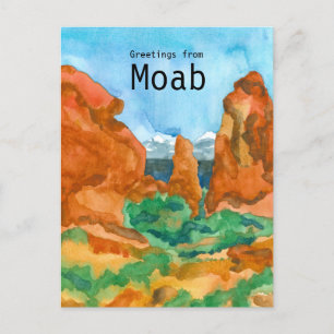 Cartão Postal Saudações do Deserto de Montanhas Vermelhas de Moa