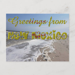 Cartão Postal Saudações do Estado do Novo México Bandeira Hea