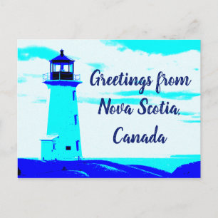 Cartão Postal Saudações do Farol Nova Escócia Canadá