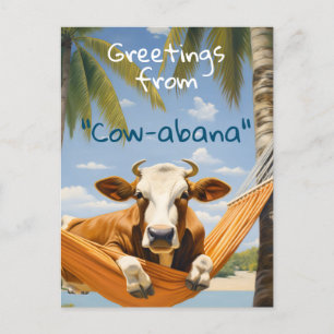 Cartão Postal Saudações do Feriado "Cow-abana"