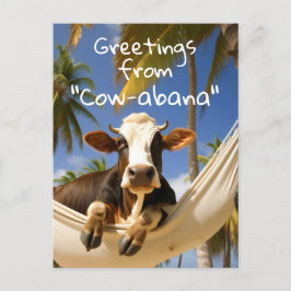 Cartão Postal Saudações do Feriado "Cow-abana"