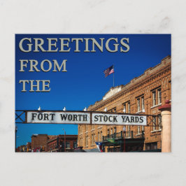 Cartão Postal Saudações do Fort Worth Stockyards Fun Texas