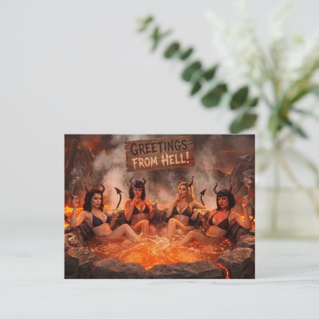 Cartão Postal Saudações do INFERNO (Em pé/Frente)