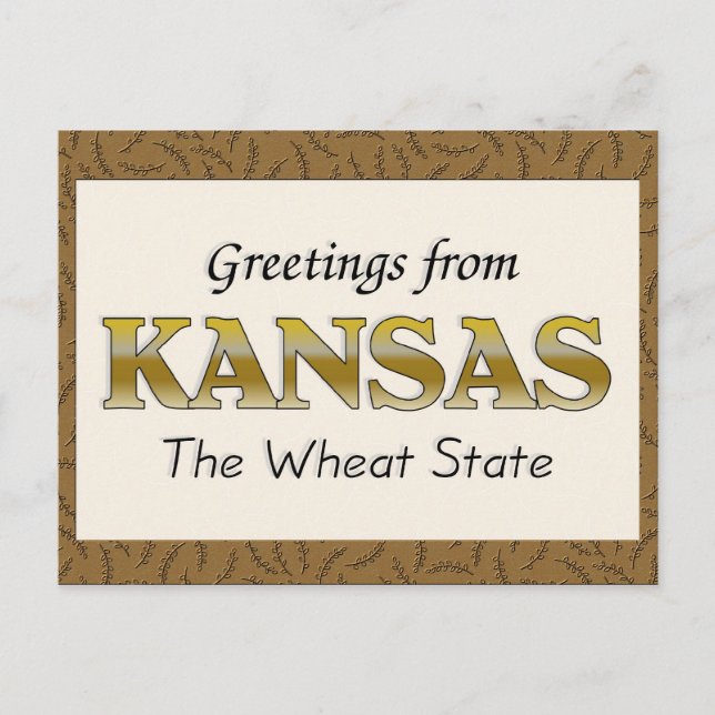 Cartão Postal Saudações do Kansas (Frente)