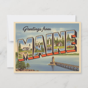 Cartão Postal Saudações do Maine